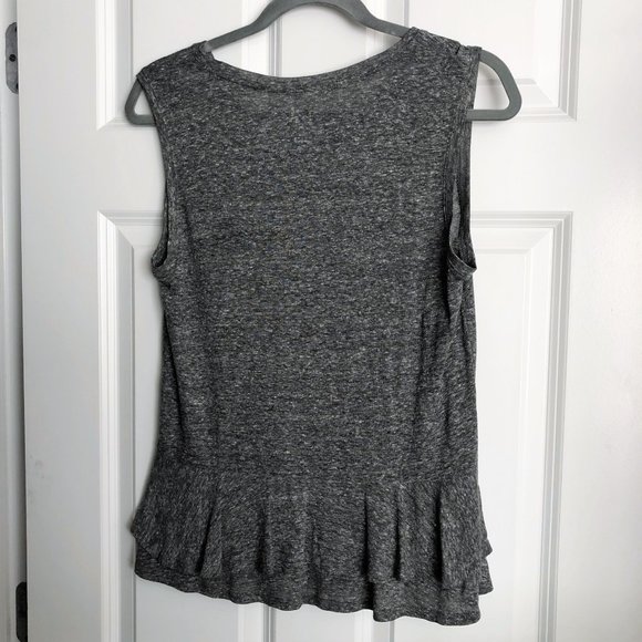 Gap Dark Gray Lightweight Ruffle Tank – Size M - Picture 2 of 4